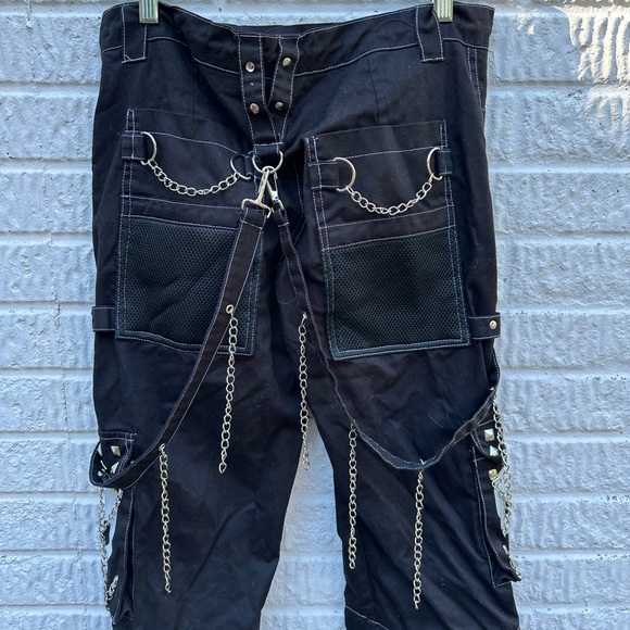 Gothic Cargo Style Skull Print Pants Size M - Picture 10 of 10